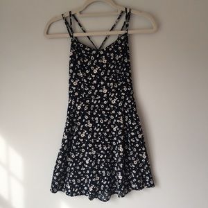 Garage | Navy Blue and White Floral Sundress